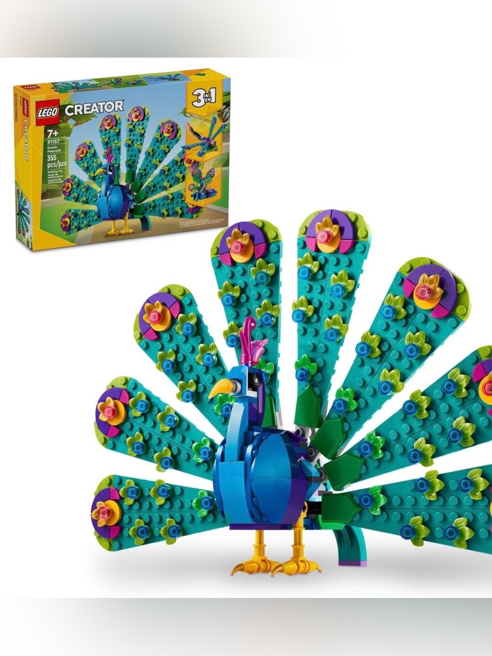 LEGO Creator 3 in 1 Peacock, dragonfly, & butterfly  (31157)